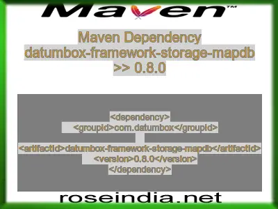 Maven dependency of datumbox-framework-storage-mapdb version 0.8.0