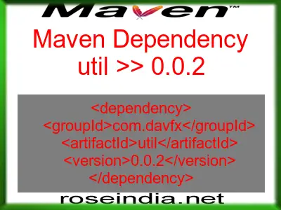 Maven dependency of util version 0.0.2