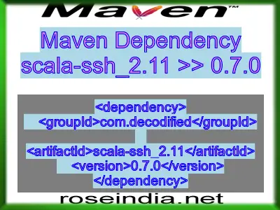 Maven dependency of scala-ssh_2.11 version 0.7.0