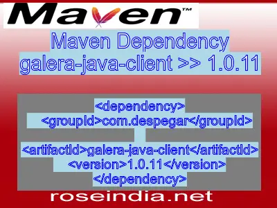 Maven dependency of galera-java-client version 1.0.11