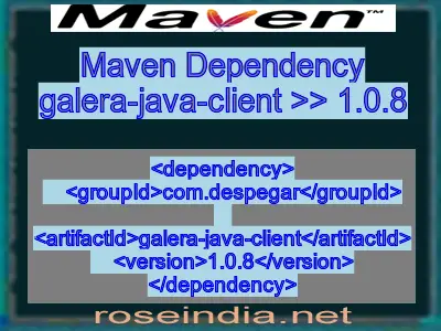 Maven dependency of galera-java-client version 1.0.8