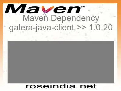 Maven dependency of galera-java-client version 1.0.20