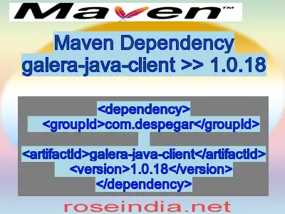 Maven dependency of galera-java-client version 1.0.18