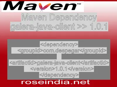 Maven dependency of galera-java-client version 1.0.1