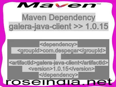 Maven dependency of galera-java-client version 1.0.15