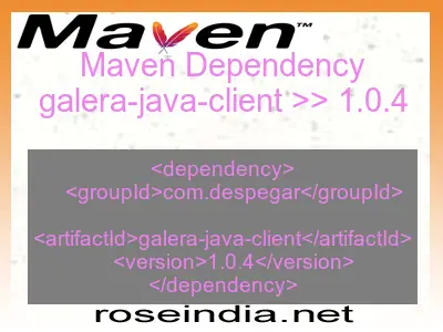 Maven dependency of galera-java-client version 1.0.4