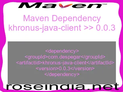 Maven dependency of khronus-java-client version 0.0.3