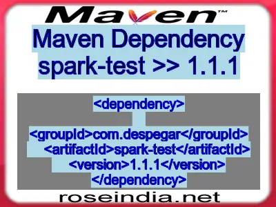 Maven dependency of spark-test version 1.1.1