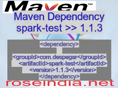 Maven dependency of spark-test version 1.1.3