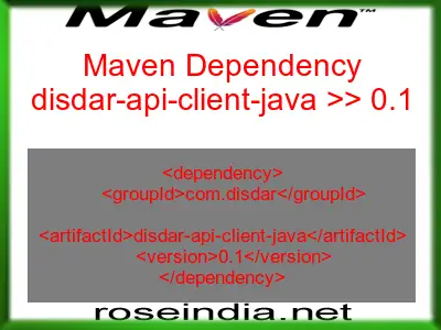 Maven dependency of disdar-api-client-java version 0.1