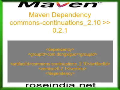 Maven dependency of commons-continuations_2.10 version 0.2.1