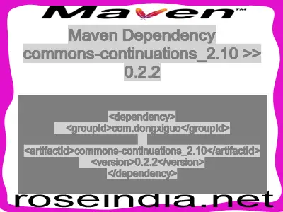 Maven dependency of commons-continuations_2.10 version 0.2.2