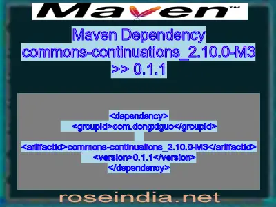 Maven dependency of commons-continuations_2.10.0-M3 version 0.1.1