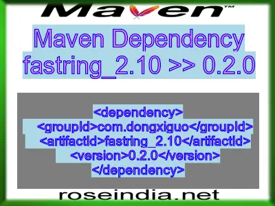 Maven dependency of fastring_2.10 version 0.2.0