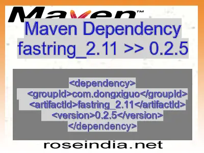 Maven dependency of fastring_2.11 version 0.2.5