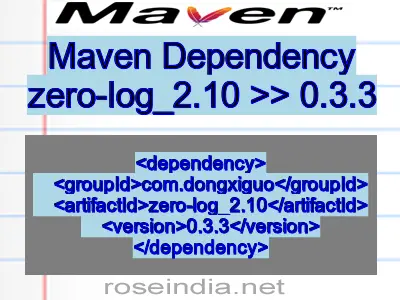 Maven dependency of zero-log_2.10 version 0.3.3