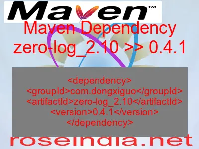 Maven dependency of zero-log_2.10 version 0.4.1