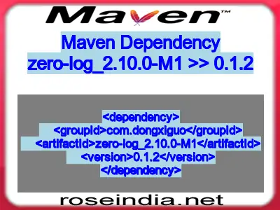 Maven dependency of zero-log_2.10.0-M1 version 0.1.2