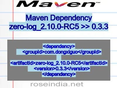 Maven dependency of zero-log_2.10.0-RC5 version 0.3.3