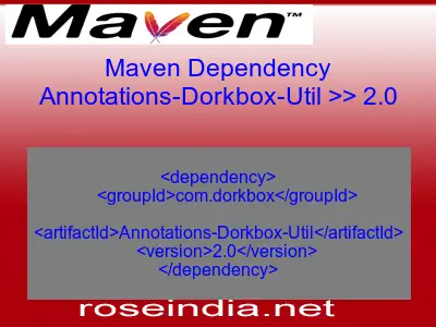 Maven dependency of Annotations-Dorkbox-Util version 2.0