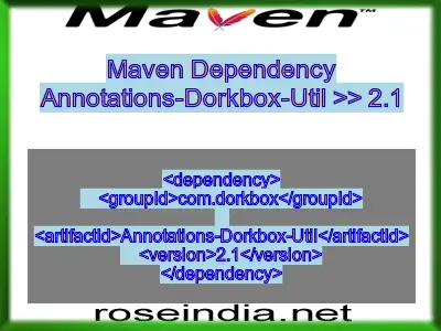 Maven dependency of Annotations-Dorkbox-Util version 2.1