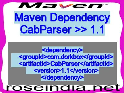 Maven dependency of CabParser version 1.1