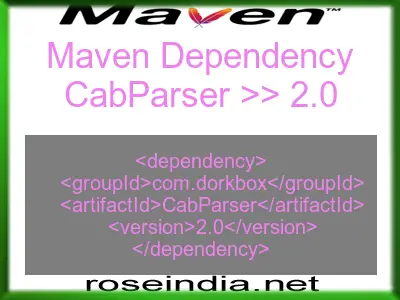 Maven dependency of CabParser version 2.0