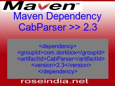 Maven dependency of CabParser version 2.3