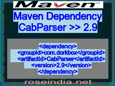 Maven dependency of CabParser version 2.9