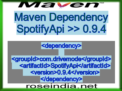 Maven dependency of SpotifyApi version 0.9.4