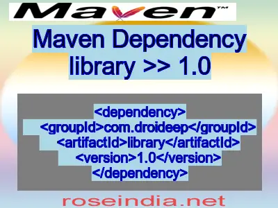 Maven dependency of library version 1.0