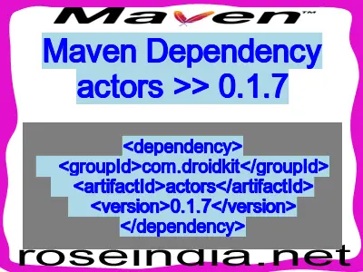 Maven dependency of actors version 0.1.7