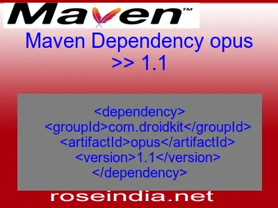 Maven dependency of opus version 1.1