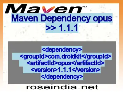 Maven dependency of opus version 1.1.1