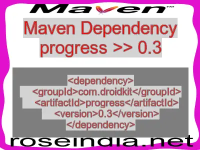 Maven dependency of progress version 0.3