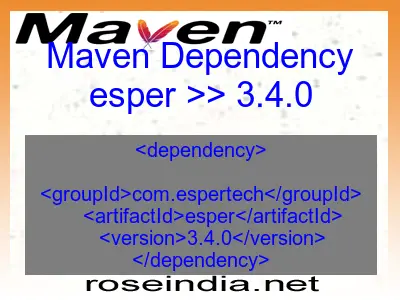 Maven dependency of esper version 3.4.0