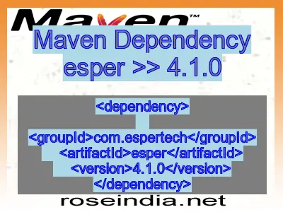 Maven dependency of esper version 4.1.0