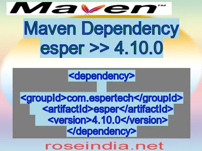 Maven dependency of esper version 4.10.0