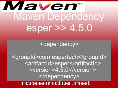 Maven dependency of esper version 4.5.0