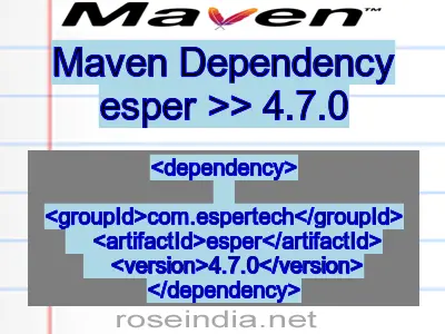 Maven dependency of esper version 4.7.0