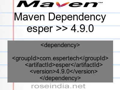 Maven dependency of esper version 4.9.0