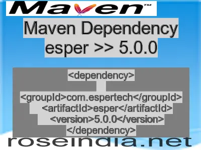 Maven dependency of esper version 5.0.0