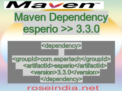 Maven dependency of esperio version 3.3.0