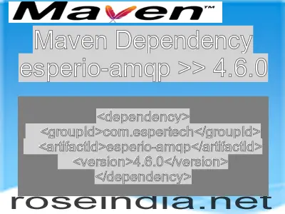 Maven dependency of esperio-amqp version 4.6.0