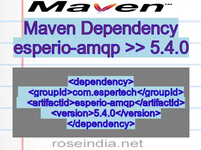 Maven dependency of esperio-amqp version 5.4.0