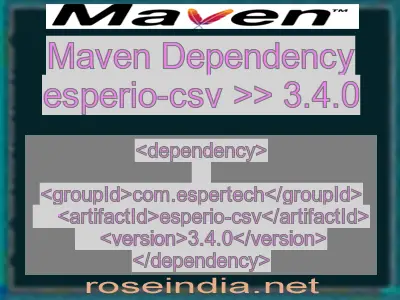 Maven dependency of esperio-csv version 3.4.0