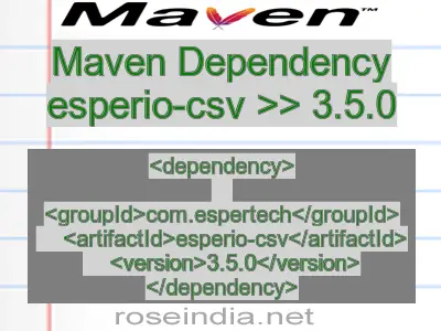 Maven dependency of esperio-csv version 3.5.0