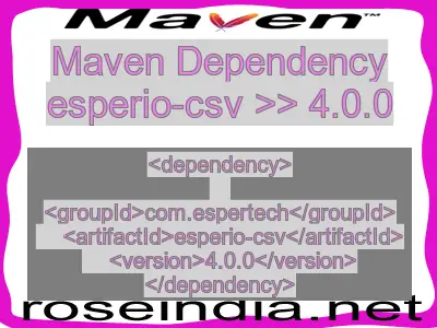 Maven dependency of esperio-csv version 4.0.0