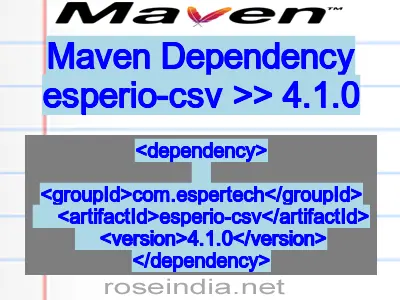 Maven dependency of esperio-csv version 4.1.0