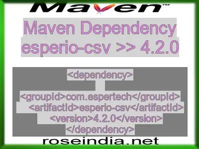 Maven dependency of esperio-csv version 4.2.0